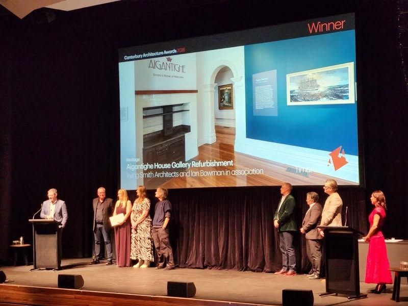 Aigantighe 2026 Canterbury Architecture Awards in Christchurch on stage