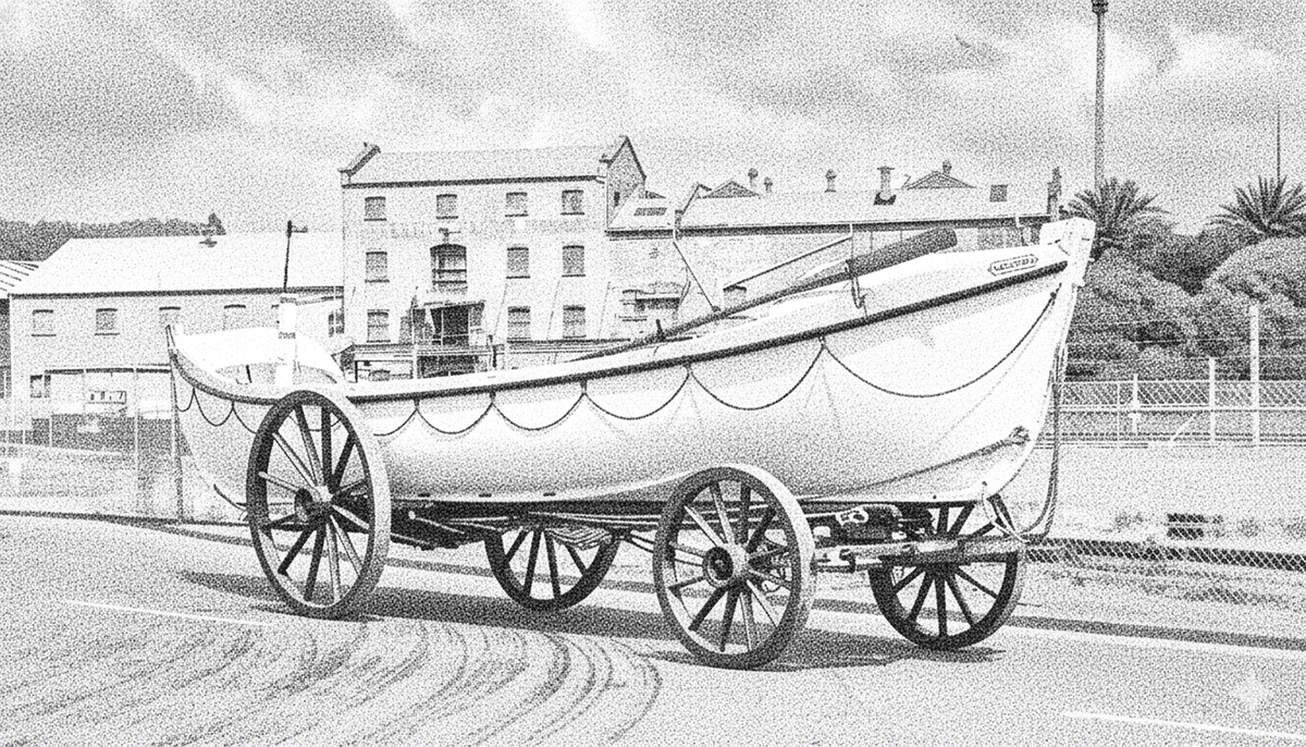 Alexandra is paraded infront of old grain stores based on photograph by Geoff Cloake 2025