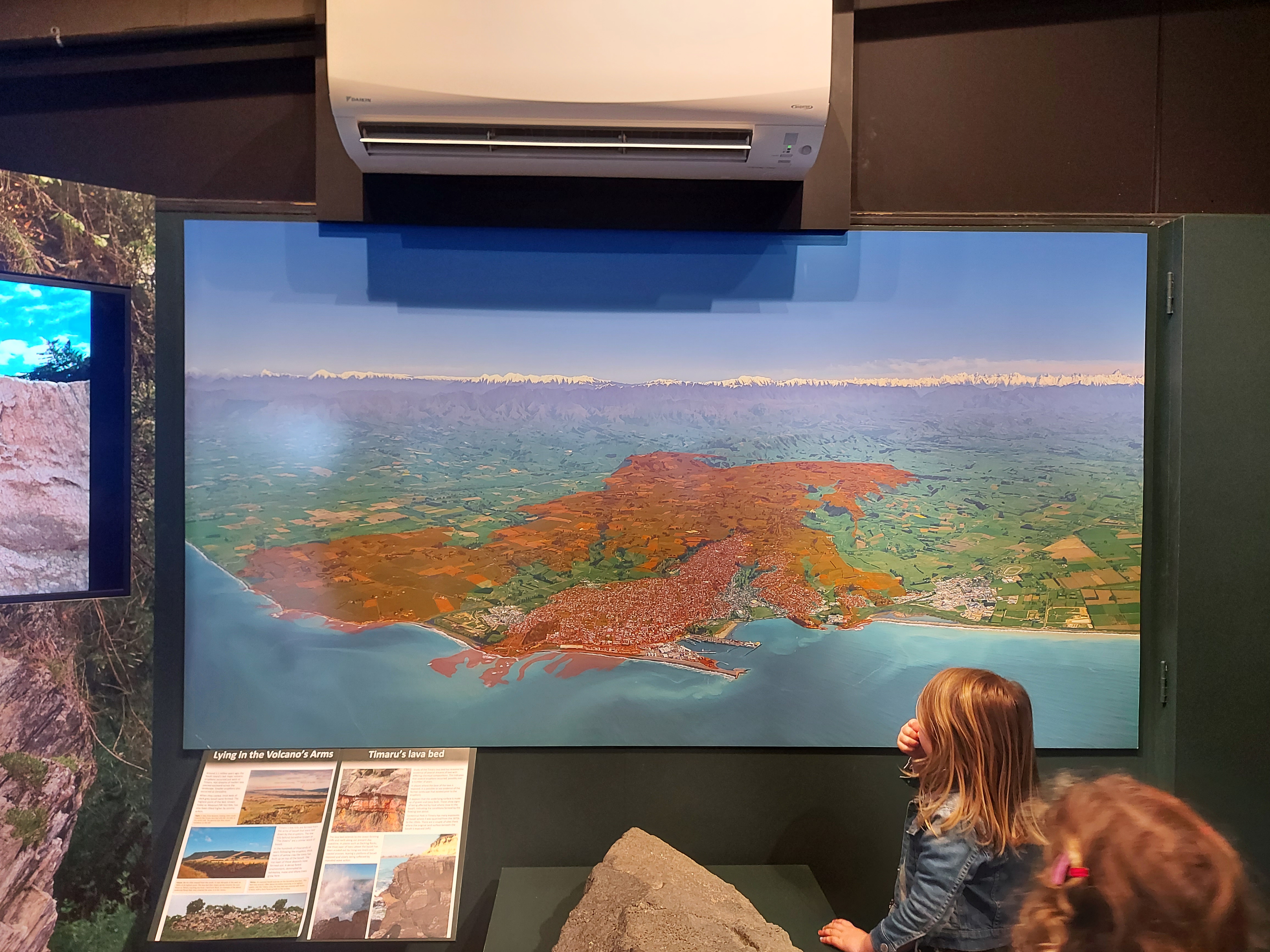Admiring Geoffs lava photo at the South Canterbury Museum