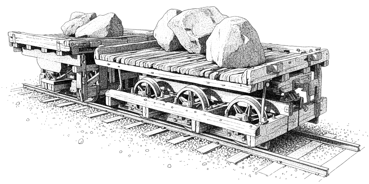 Cart that is on display at Pleasant Point Railway Musuem the cart was used to move basalt rock from the harbourboard quarry to construct the harbour