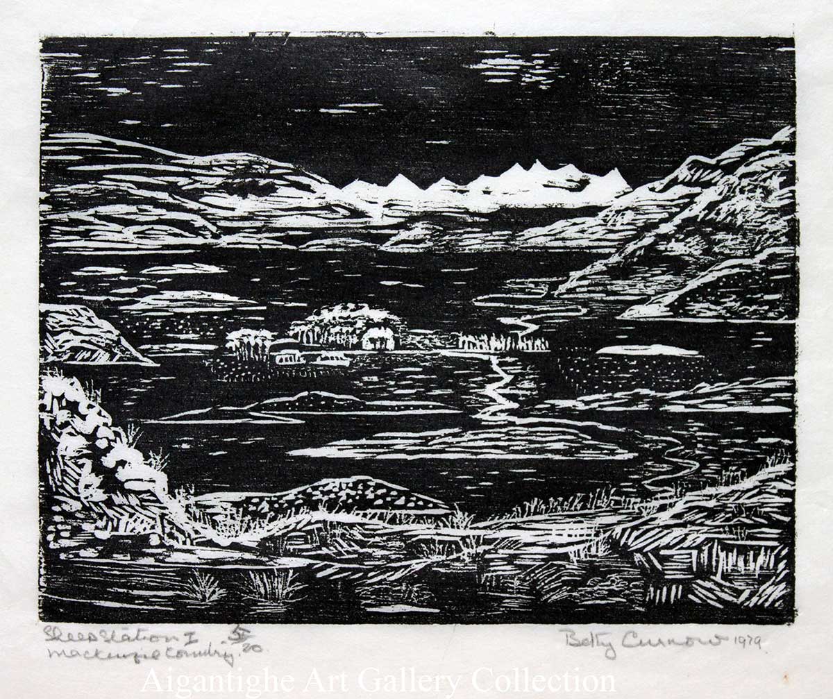 Curnow Betty Sheep station I Mackenzie Country Aigantighe Art Gallery Collection under copyright reproduced with permission