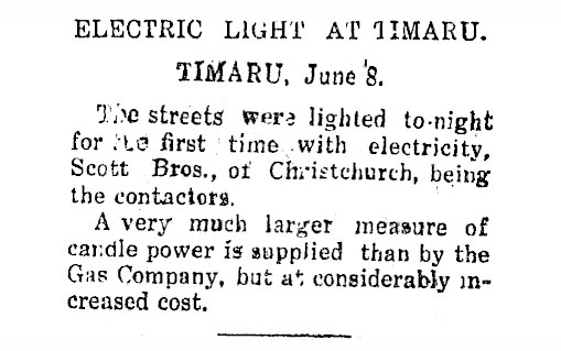 ELECTRIC LIGHT AT TIMARU Wairarapa Age 9 June 1908 Page 5
