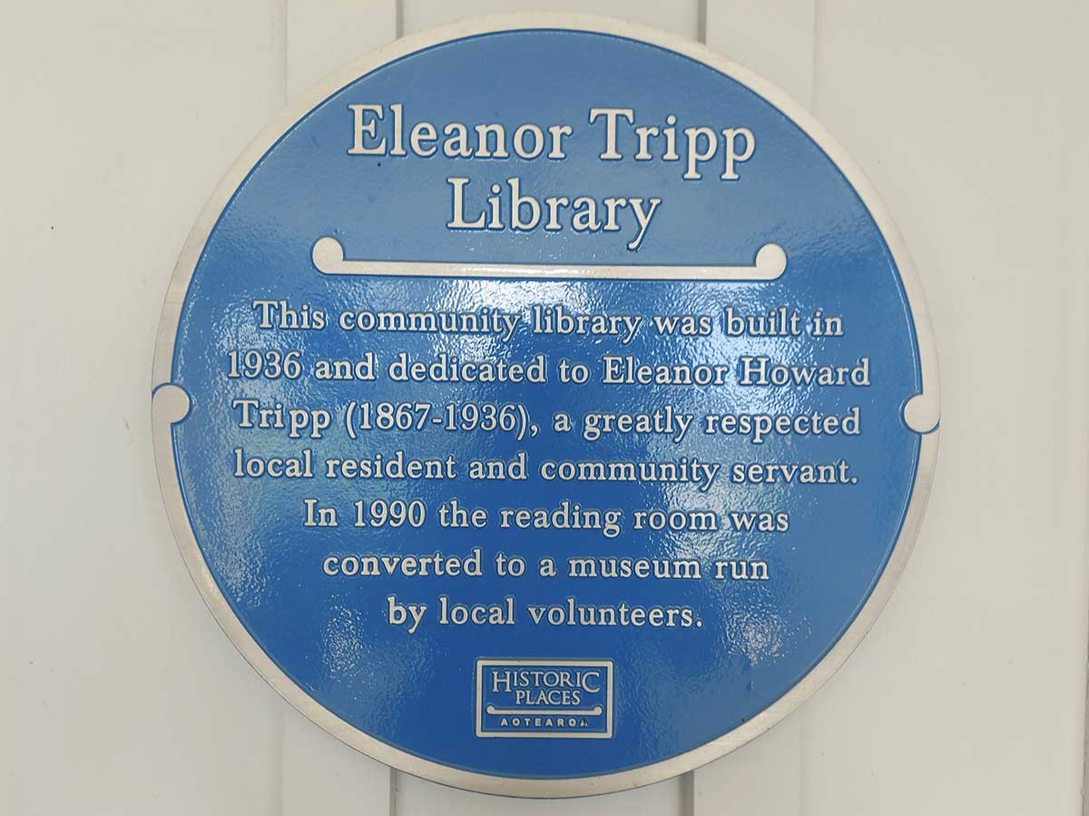 Elanor Tripp Library 1936 Woodbury WuHooTimaru By Roselyn Fauth Feb 2026 Historic Places Blue Plaque