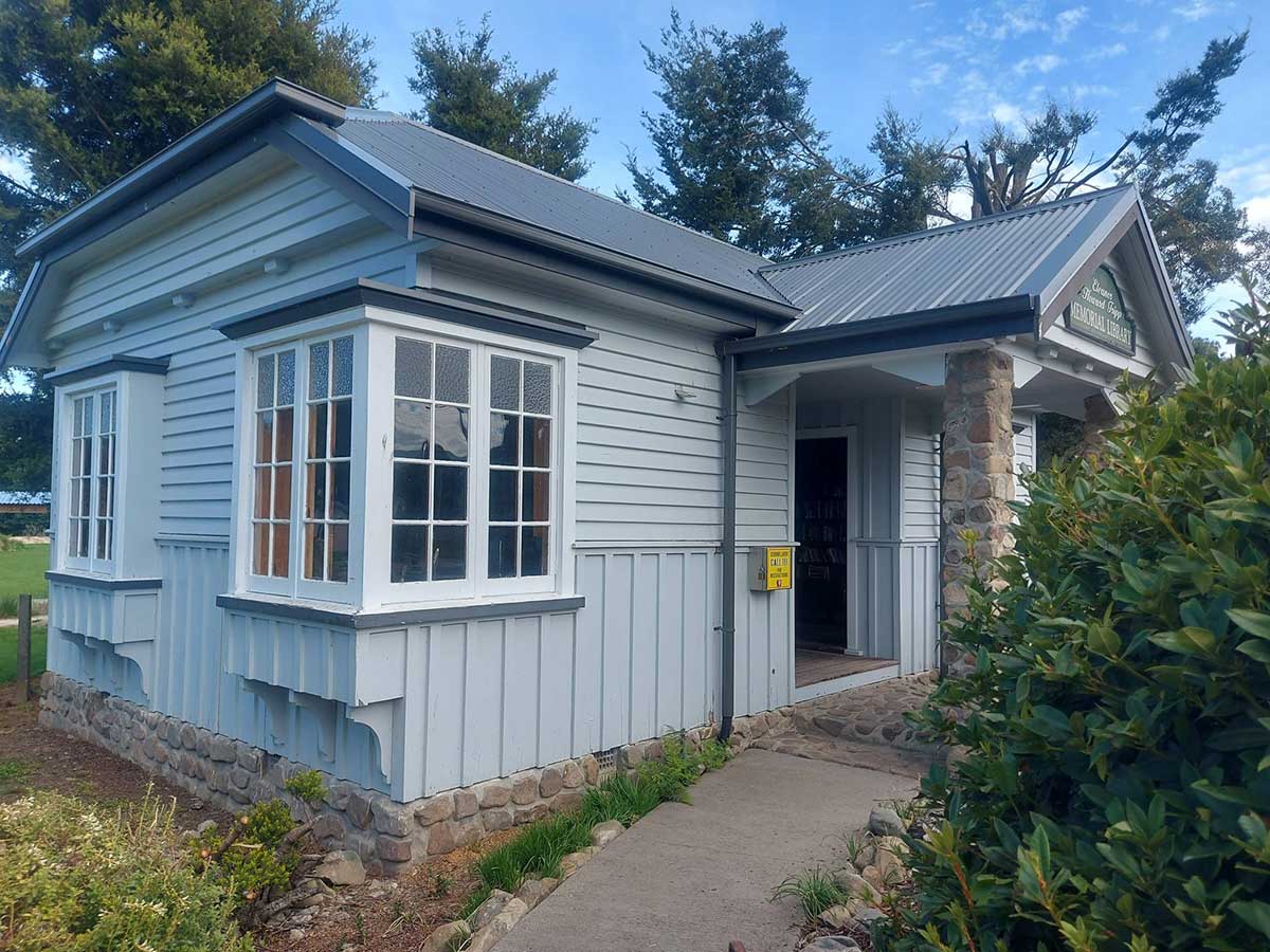Eleanor Tripp Library 1936 Woodbury WuHooTimaru By Roselyn Fauth Feb 2026 Entrance from the gate