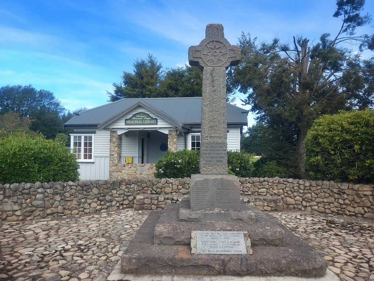Eleanor Tripp Library 1936 Woodbury WuHooTimaru By Roselyn Fauth Feb 2026 from the war memorial
