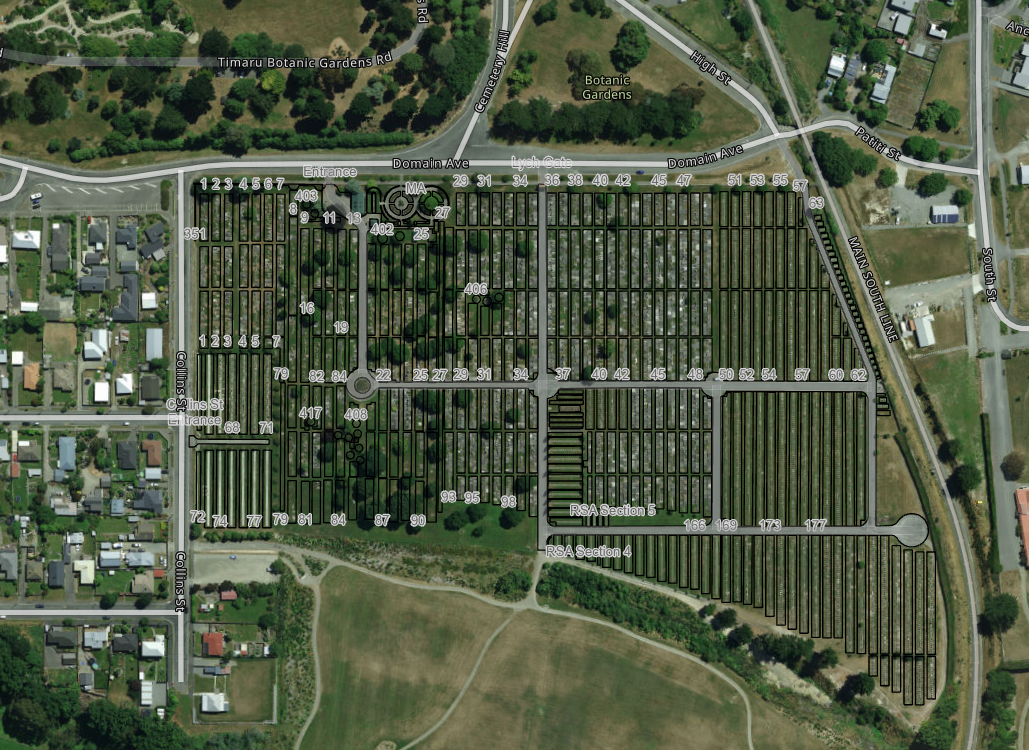 Graves at timaru Cemetery