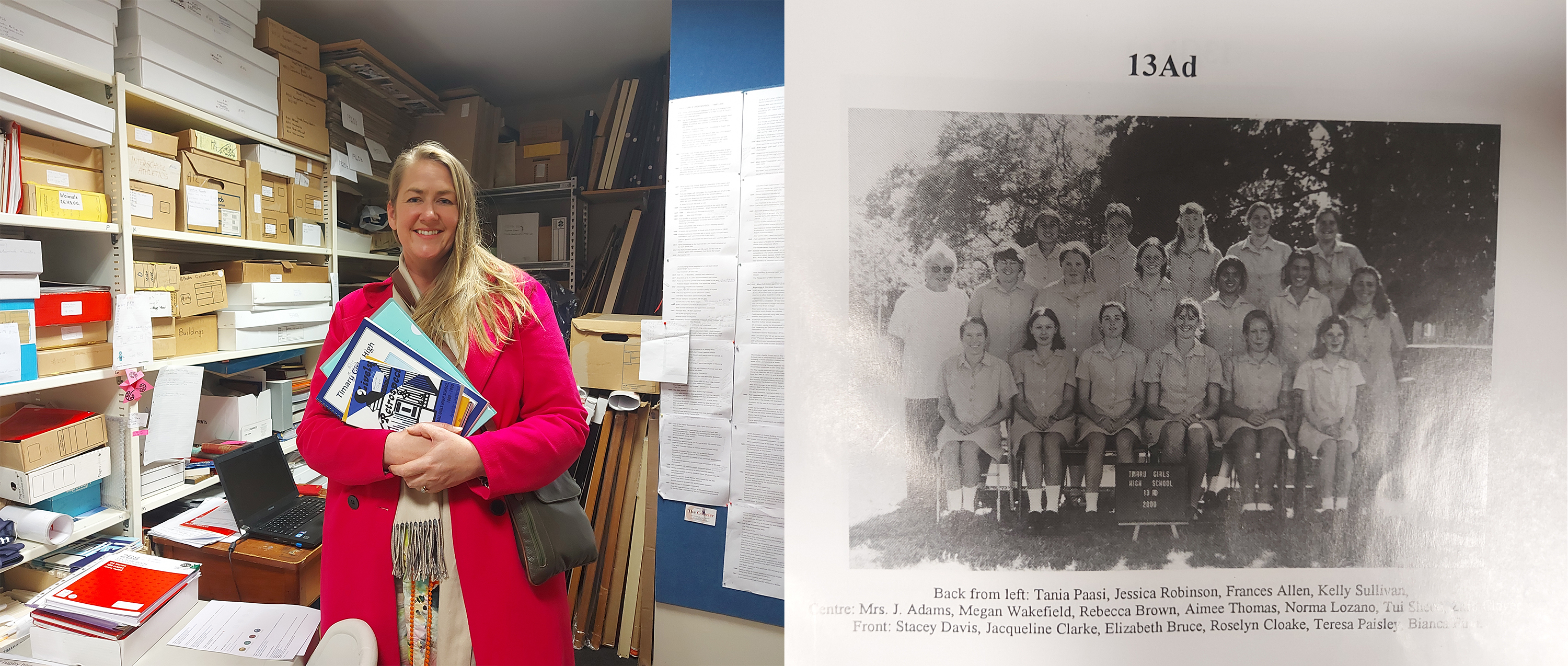 In the archives at Timaru Girls High School