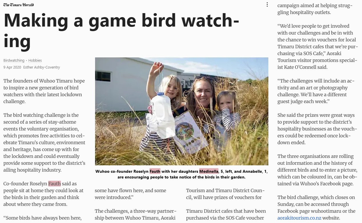 Making A Game out of Bird Watching