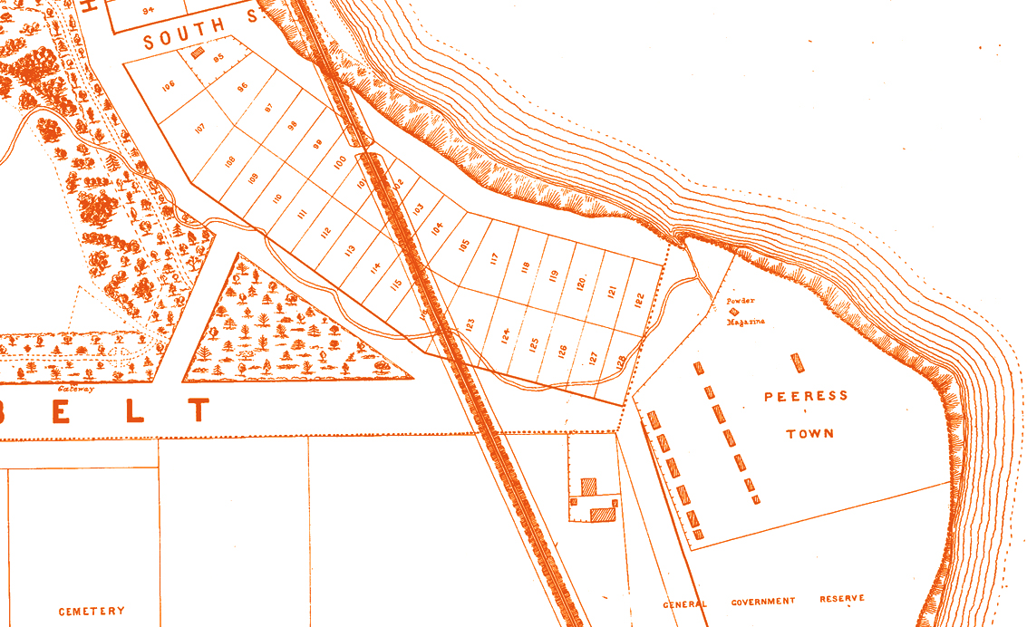 Map of timaru 1874 PatitiPoint Cemetery