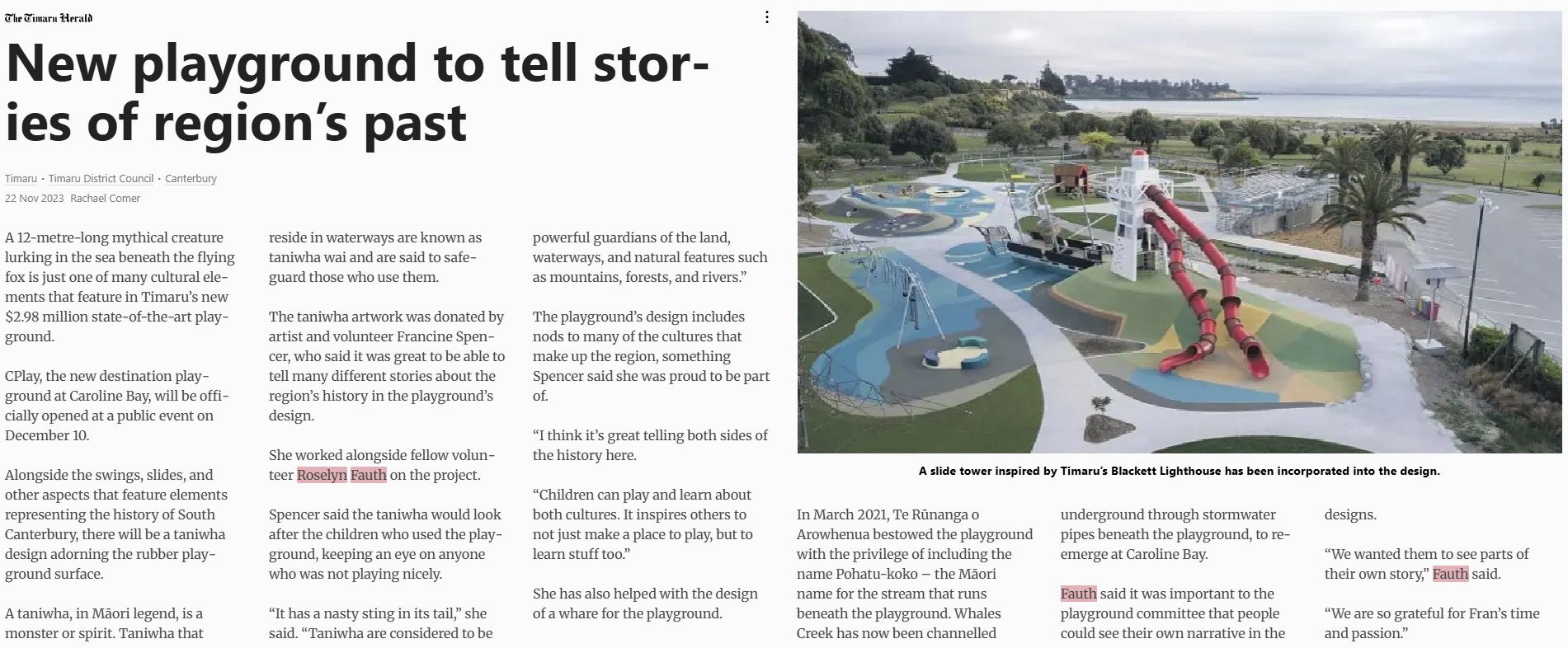 New Playground to tell stories of regions past