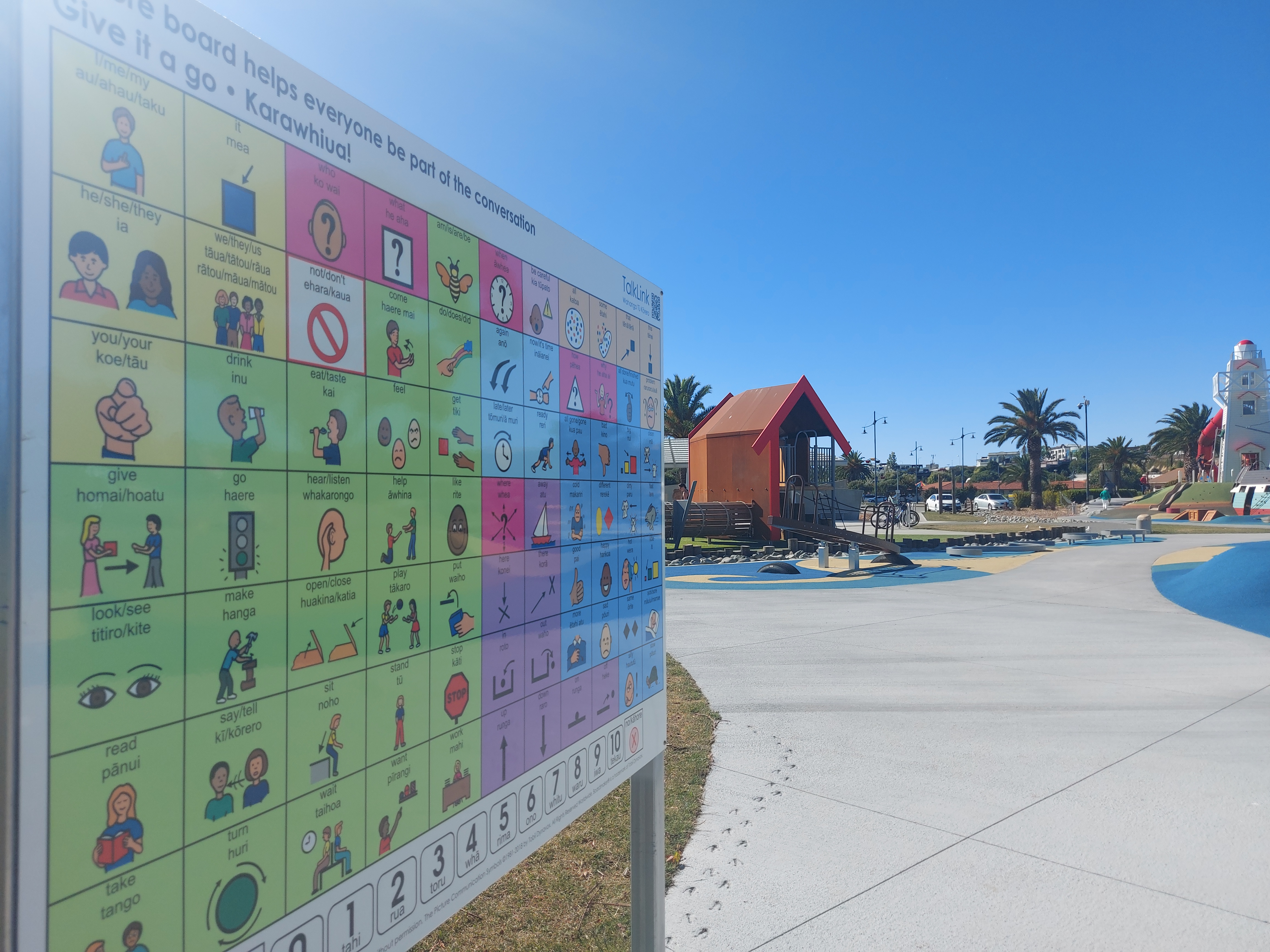 New communication board set up at playground to help nonverbal kids RF 20240127 10 03 58