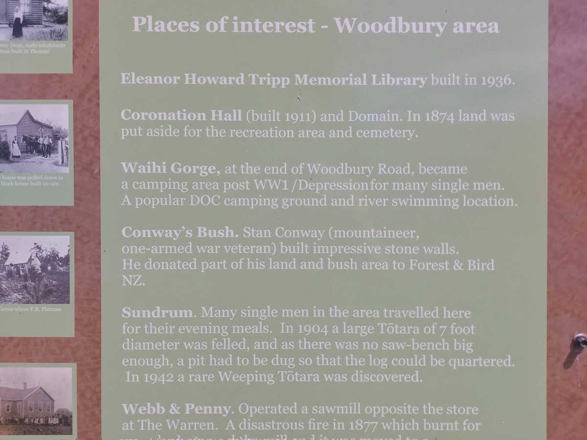 Places of Interest in the Woodbury Area Signage at the Eleanor Tripp Library South Canterbury sign