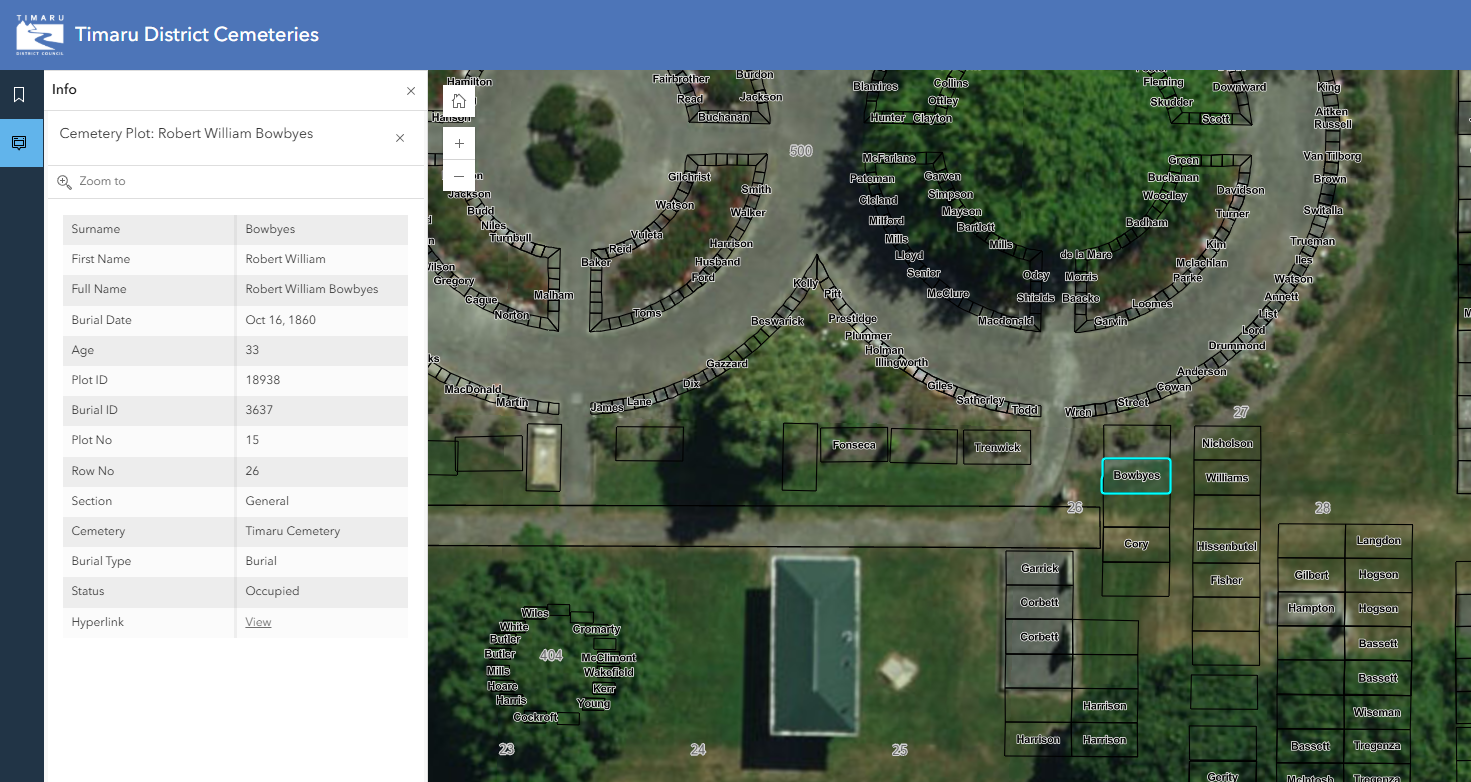 Robert William Bowbyes screen shot of grave