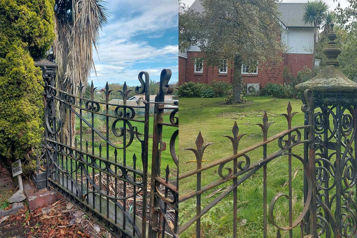 Timaru Botanic Gardens Caretakers Cottage Gate Left and Right