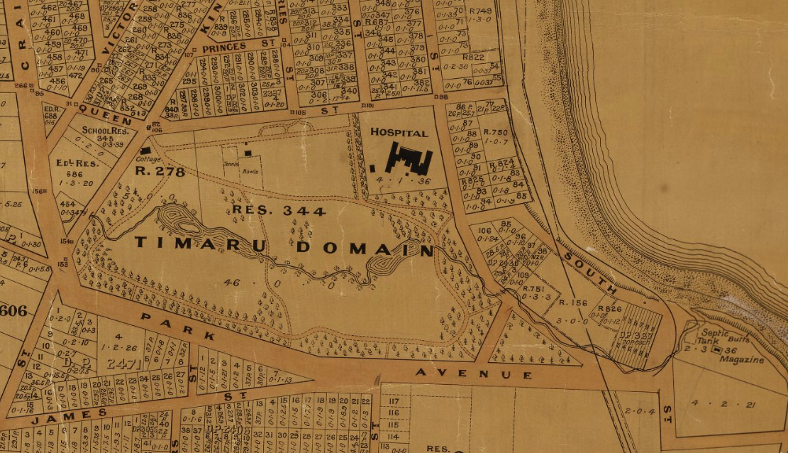 Timaru Botanic Gardens Plans crop from Map Auckland Library
