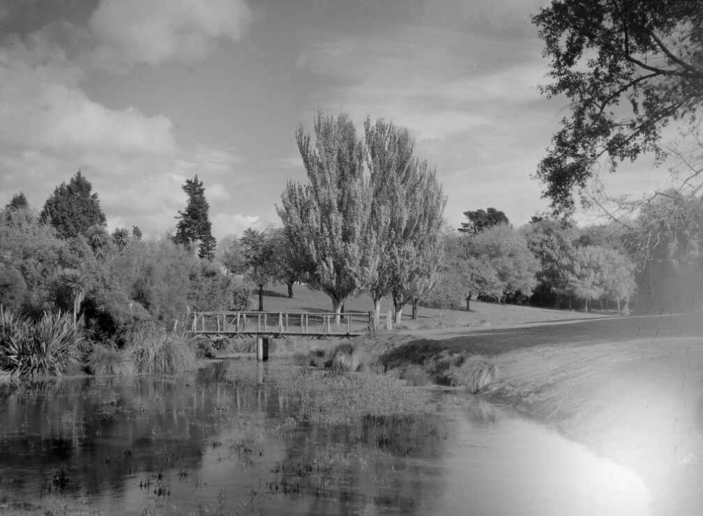 nlnzimage Timaru Botanic Gardens pond Whites Aviation Ltd Photographs Ref WA 38402 F Alexander Turnbull Library Wellington New Zealand records23524542
