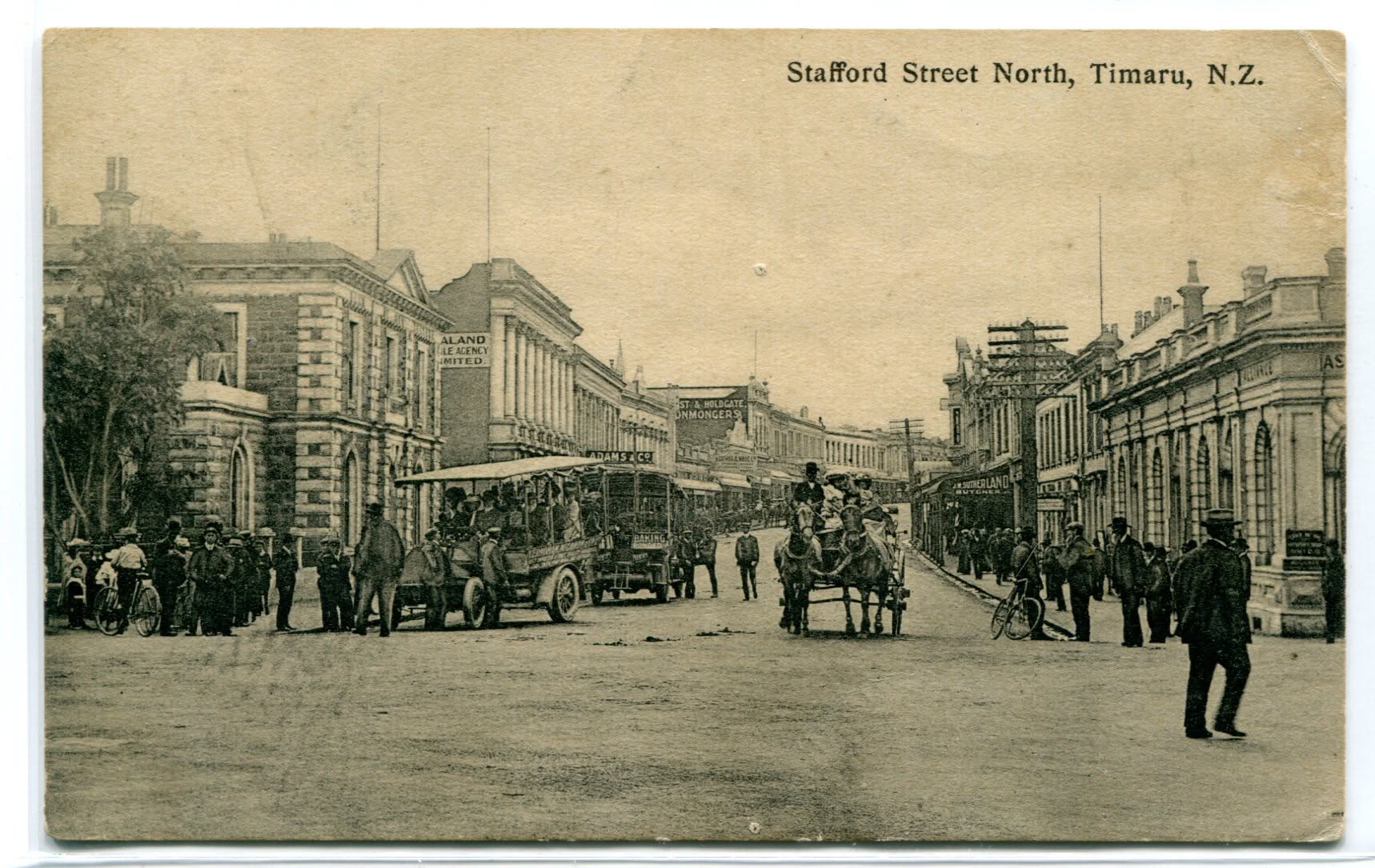 Stafford Street North Timaru South Canterbury New Zealand 1910s postcard