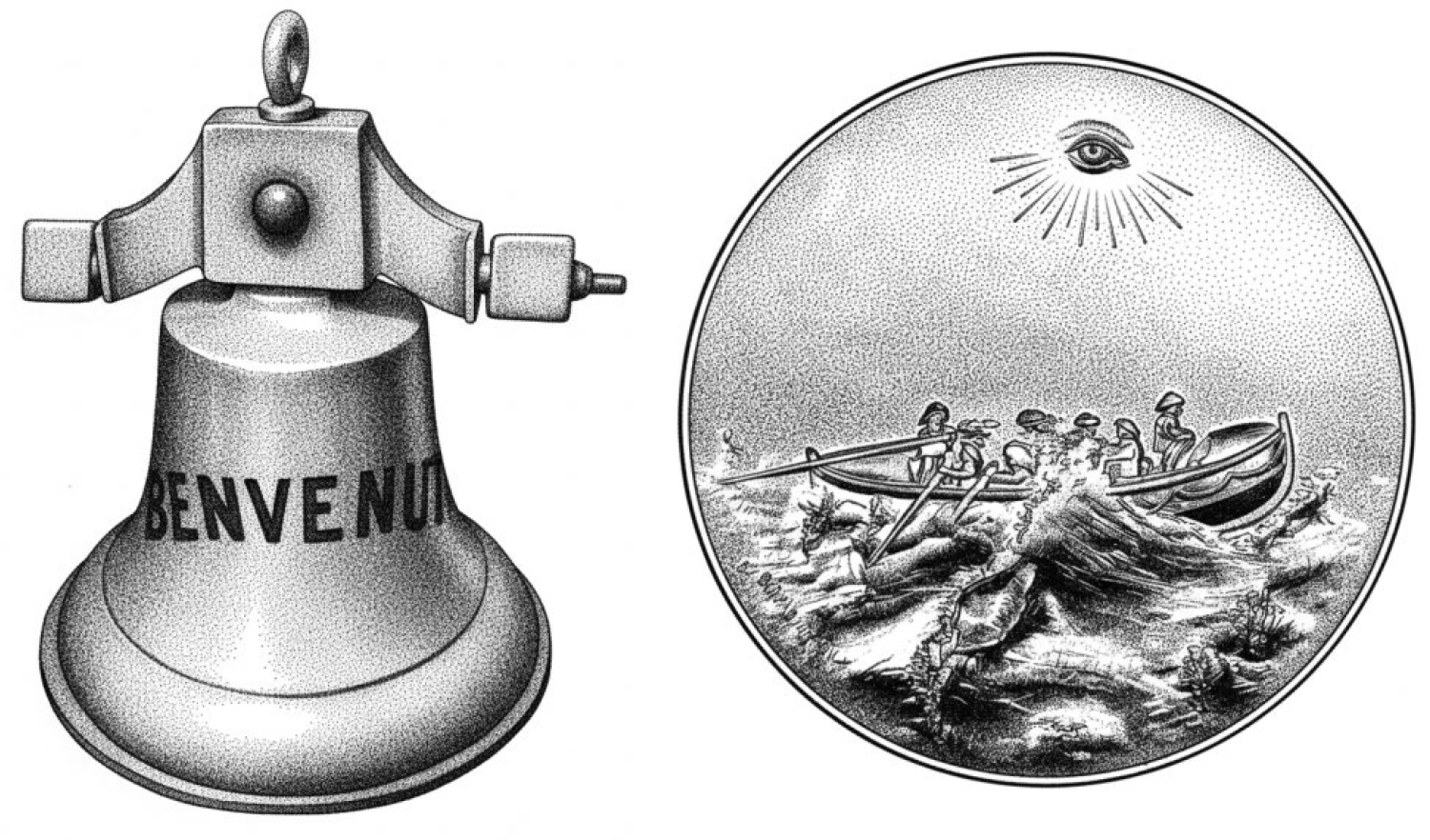 The Benvenue ships bell and the Bravery Award medals