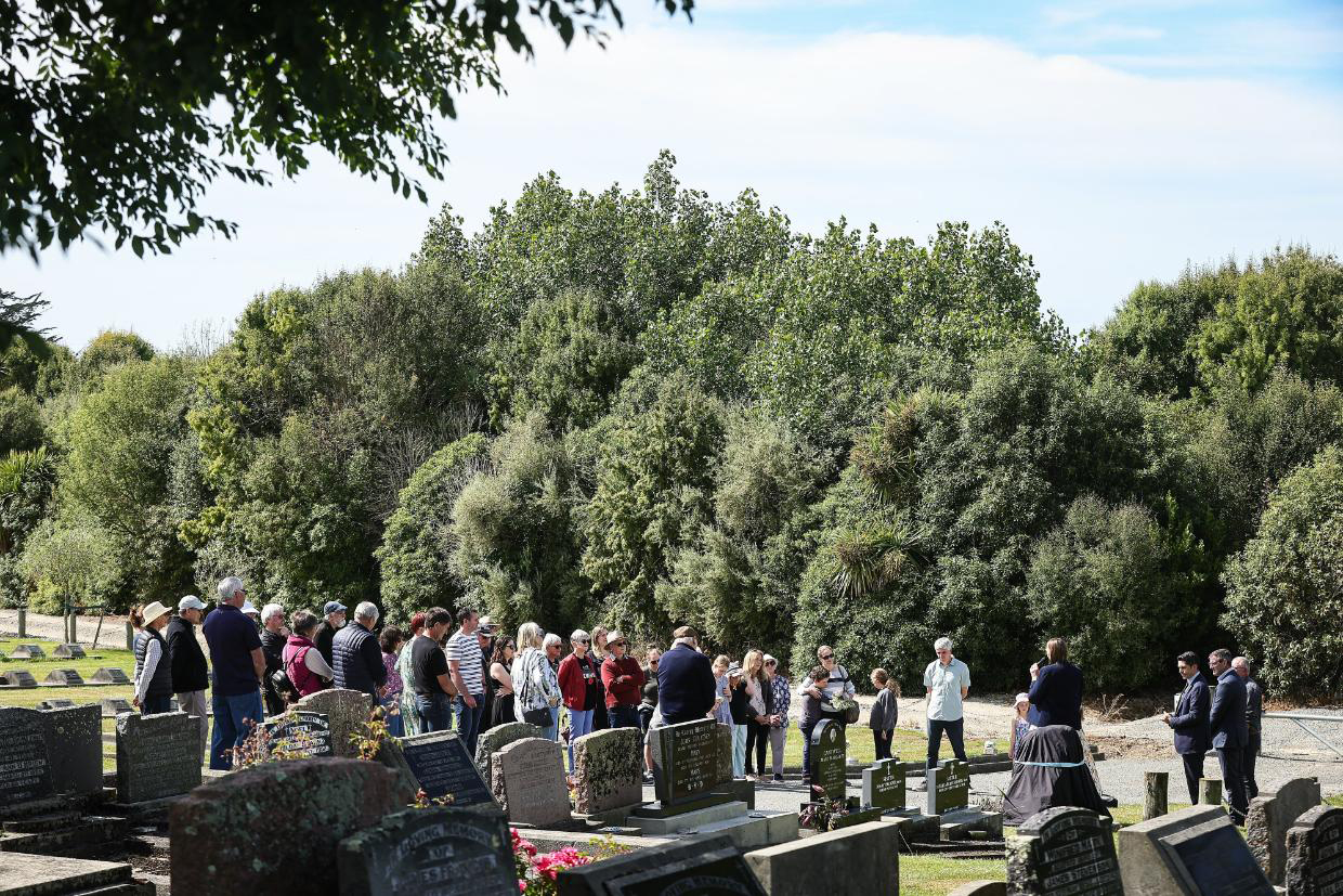 The unveiling at the Timaru cemetery on Sunday morning - 2025 - Photo Timaru Herald