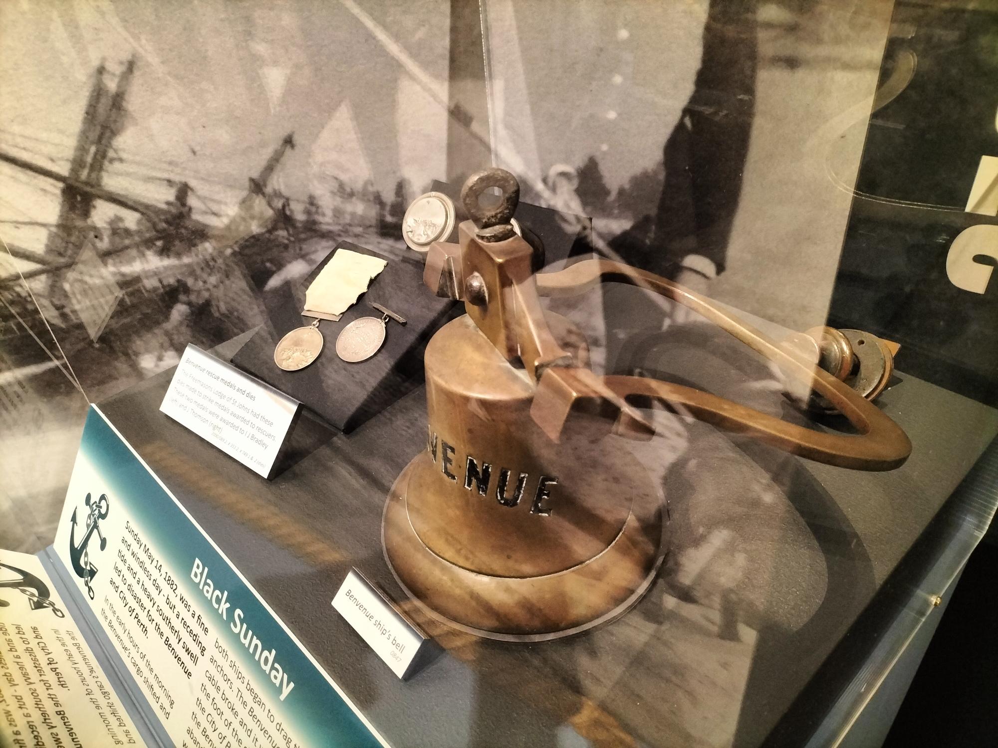The Benvenue Bell on display at the South Canterbury Museum