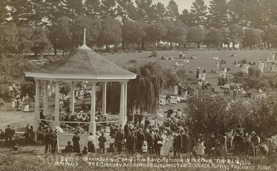 Opening of the Coronation Band Rotunda in the Park Timaru