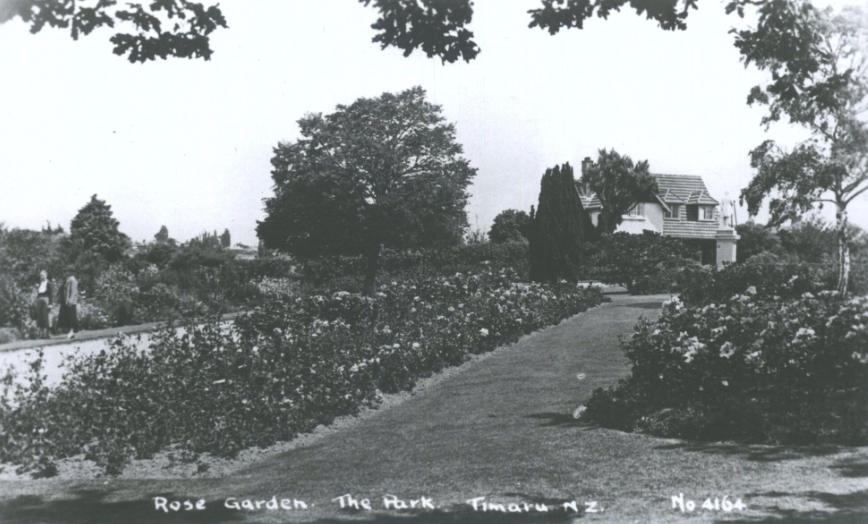 The Park Timaru botanic gardens postcard by Tanner Bros Rose Garden