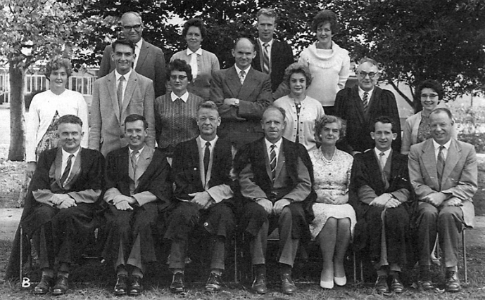PAEROA COLLEGE STAFF 1962 John Jorgens Jensen in third from left front row