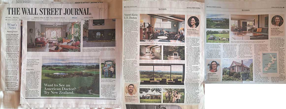 WallStJournal StoryAboutTimaruAmericanDoctors Kelly Sweerus