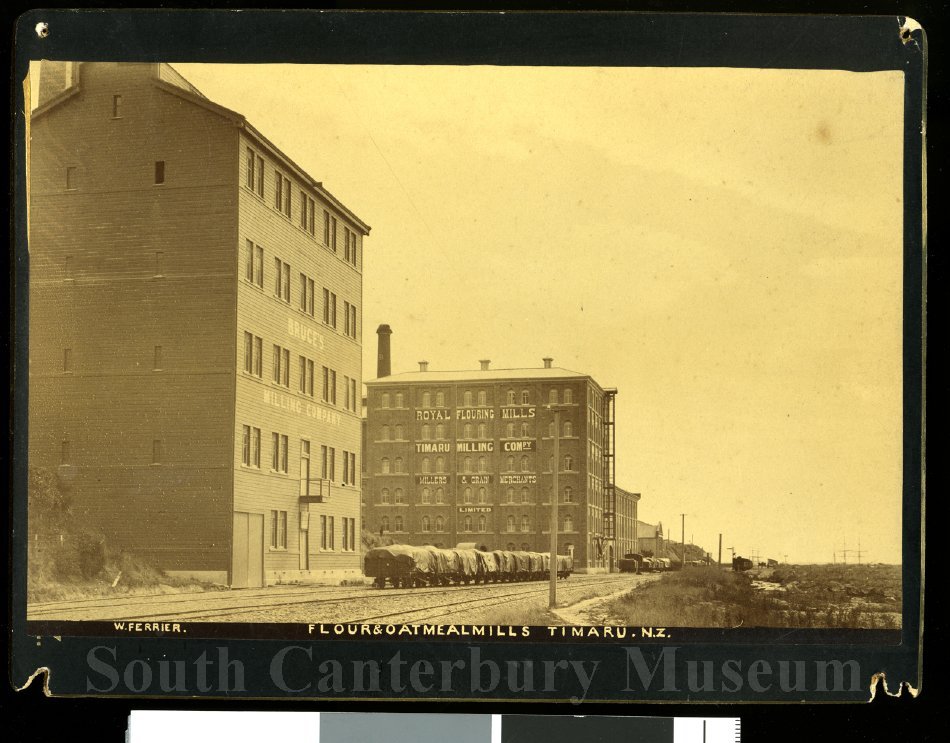 J RBruces Milling and the Timaru Milling Companies Flour and Oatmeal Mills Mill St c1895 SouthCanterburyMuseum 2761