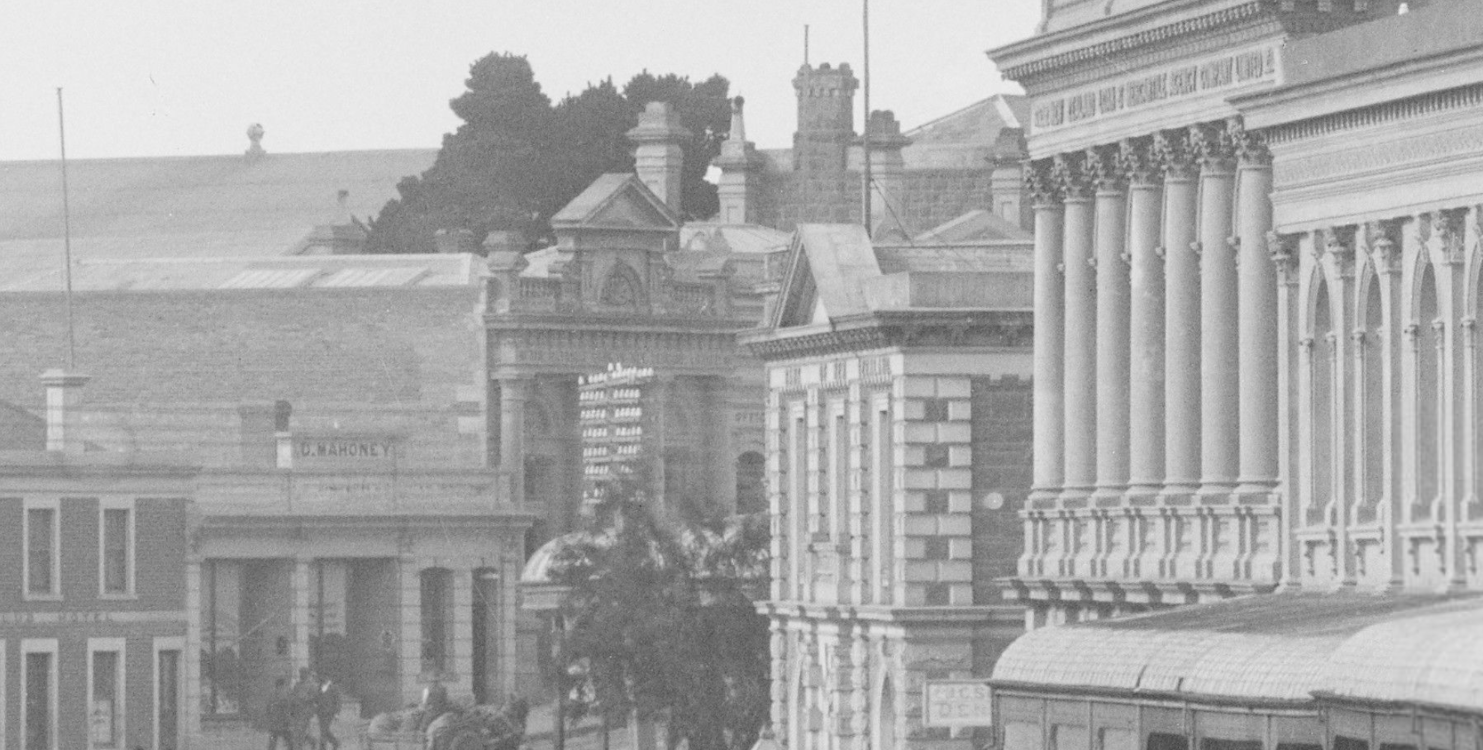 Section of a photo Stafford St Timaru Muir and Moodie Te Papa 014724