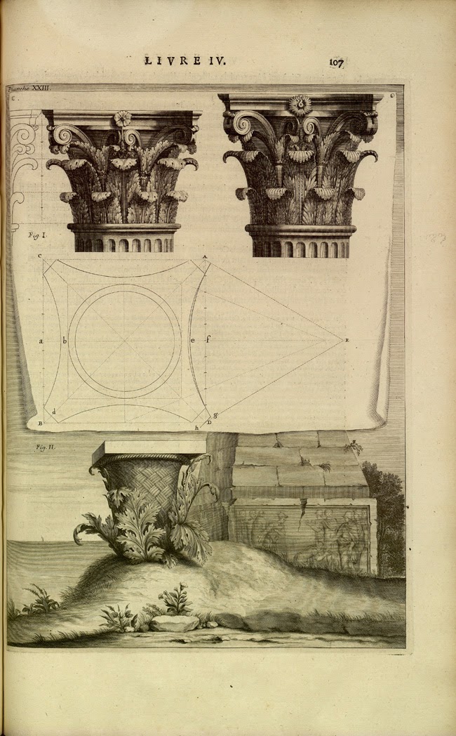 Vitruvius Perrault ed 1684 Corinthian Capitals
