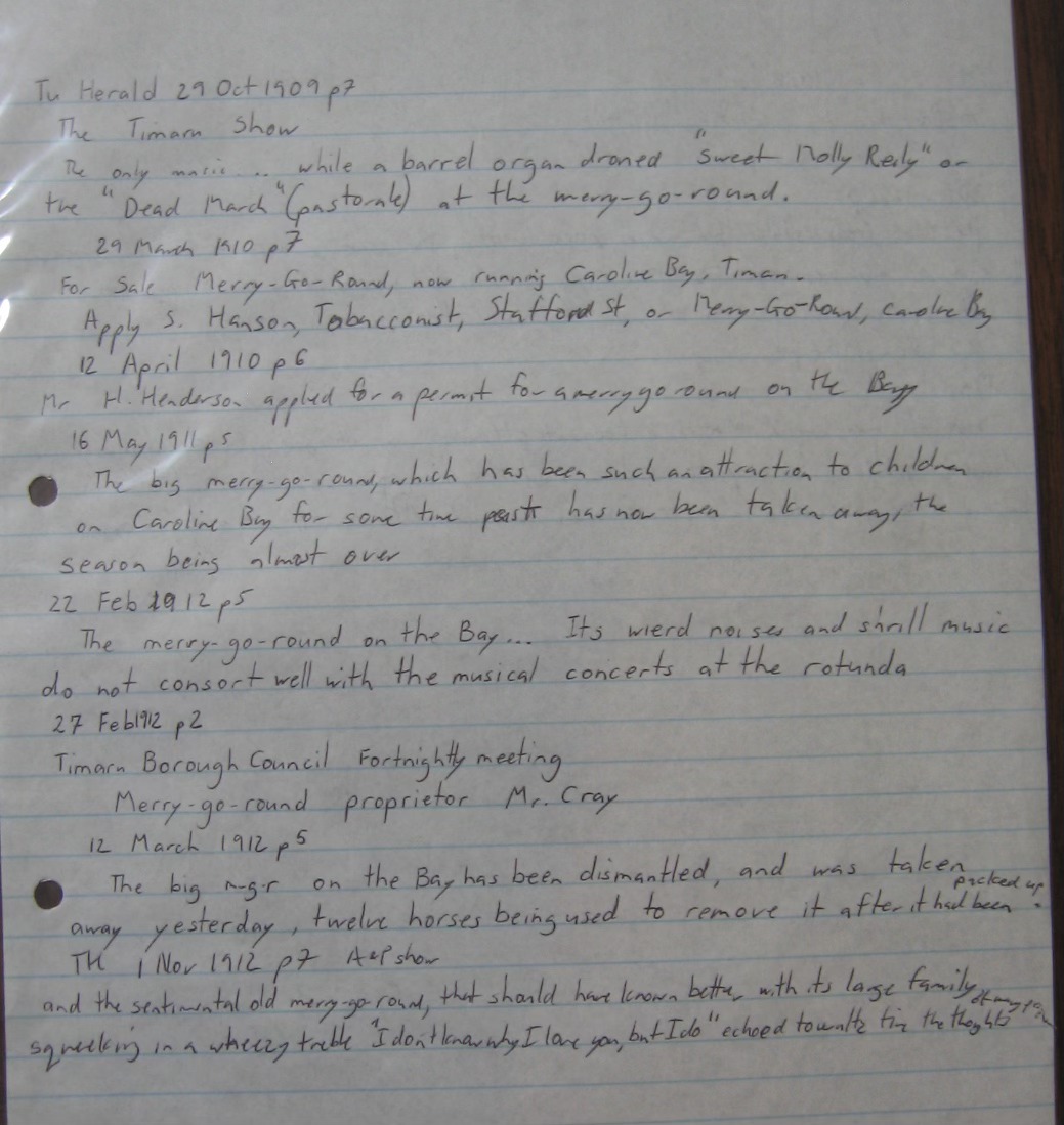 christopher templetons research on caroline bay carnival